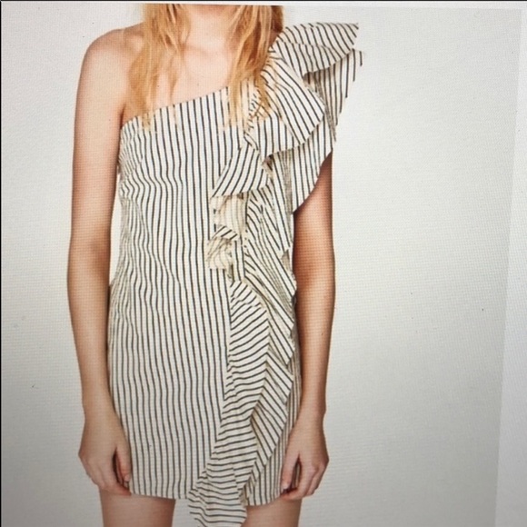 Zara Dress | Trafaluc Denim | One-shoulder Dress - Picture 4 of 6